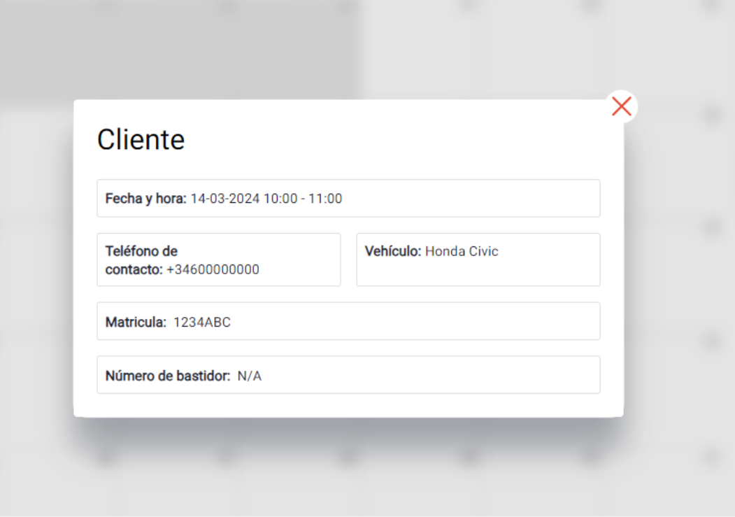Detalle de cita manual